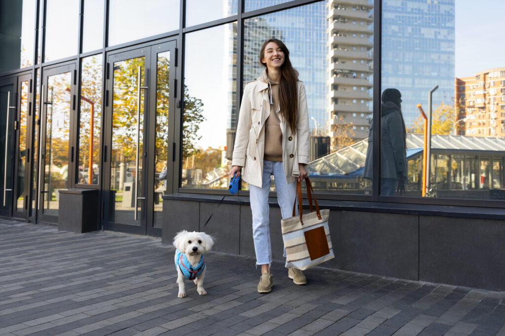 Guest with dog at pet-friendly City Center Motel in Downtown Phoenix