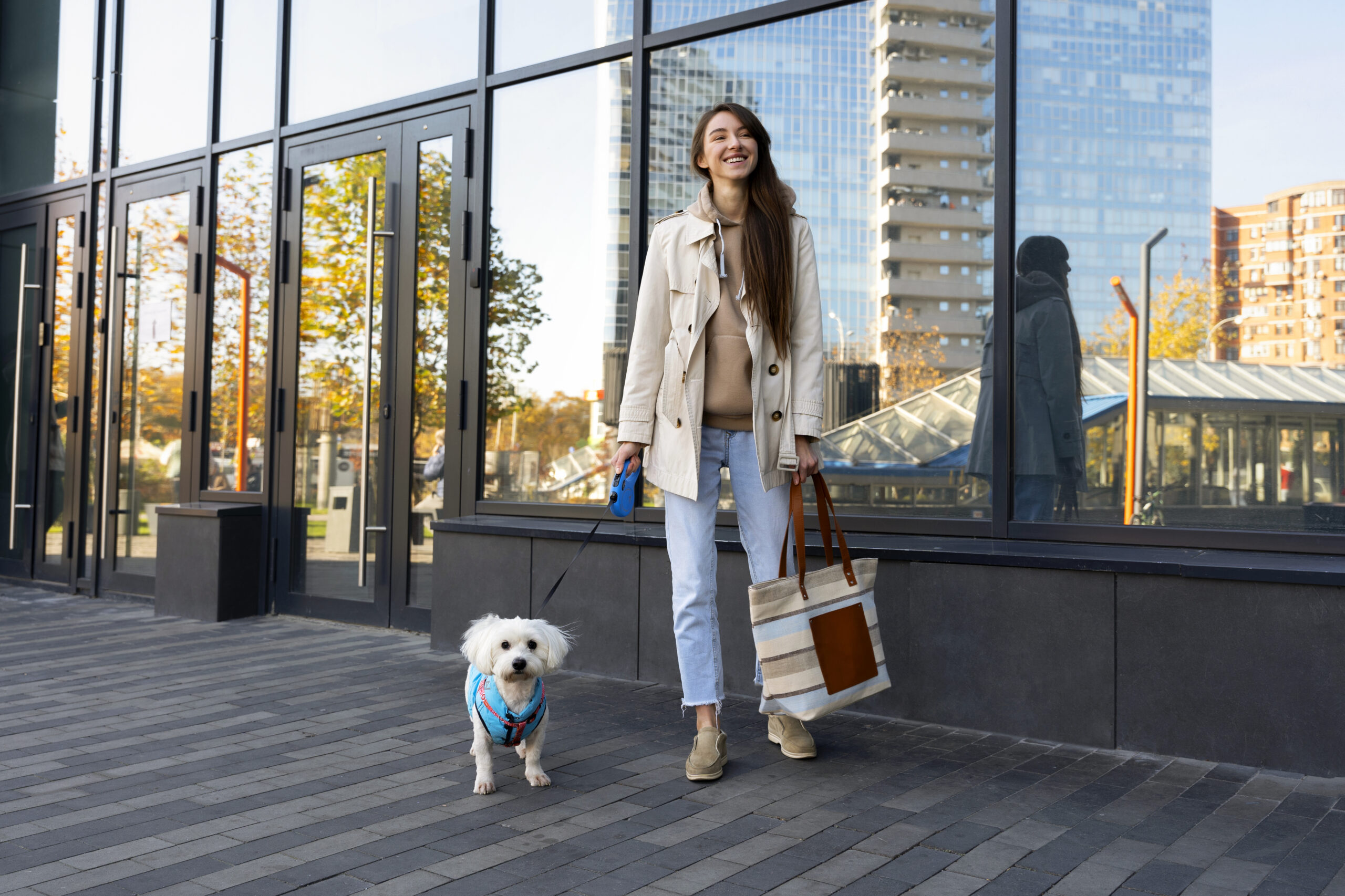 Guest with dog at pet-friendly City Center Motel in Downtown Phoenix